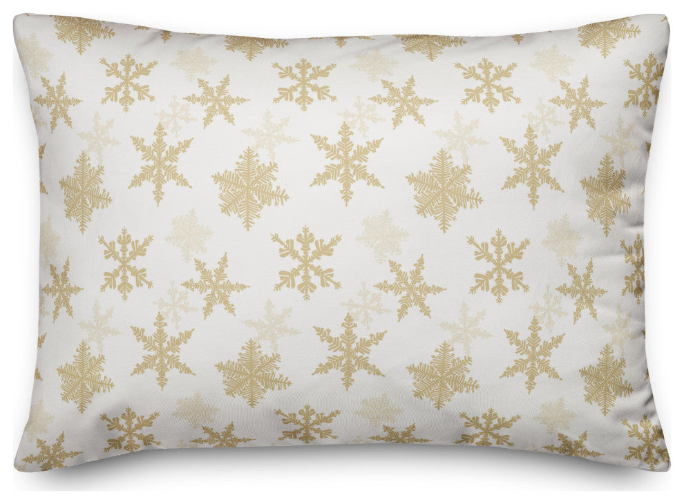 Cream Snowflakes 9 20x14 Spun Poly Pillow