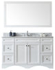 Talisa 60" Single Sink White  Vanity White with Brushed Nickel Faucet and Mirr