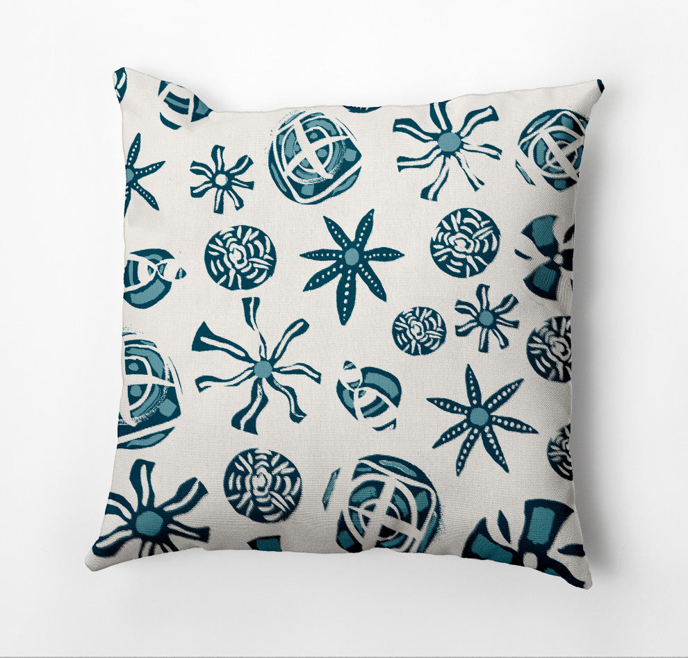 Fossil Formation Outdoor Pillow, Blue, 18"x18"