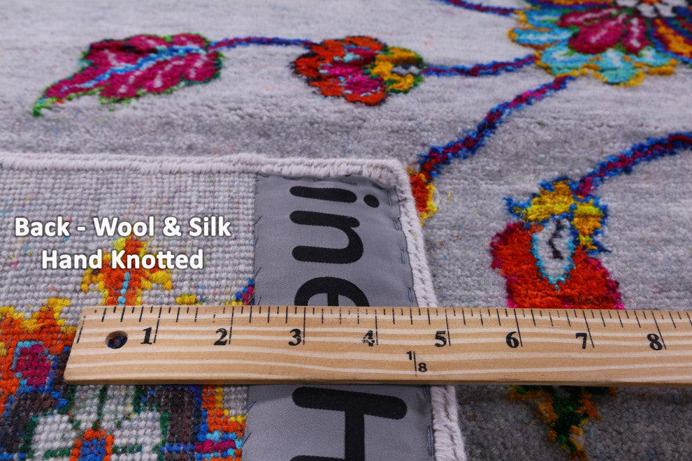 9' 10" X 14' 4" Persian Handmade Wool & Silk Rug - Q15571