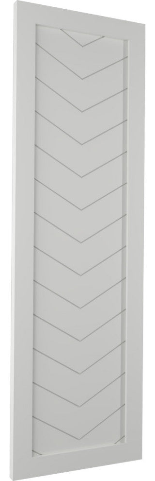 12"W True Fit PVC Single Panel Chevron Modern Style, Hailstorm Gray, 69"H