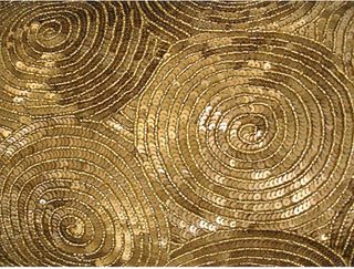 Gold Spiral Sequins 12"x16" Silk Lumbar Pillow Cover, All Eyes On Gold