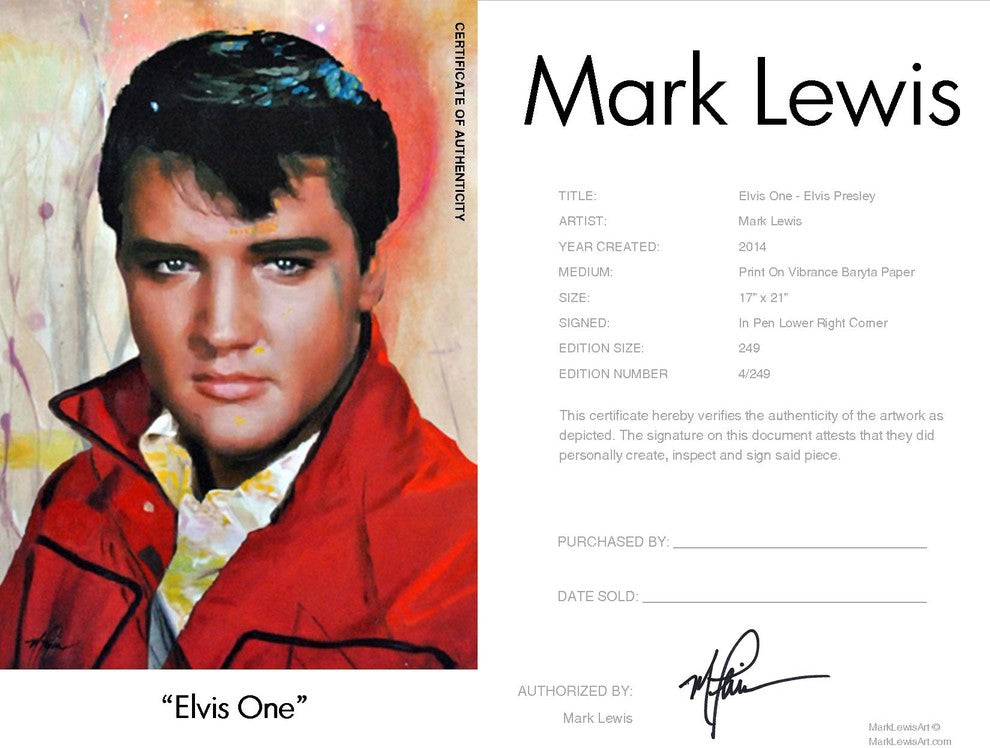 Elvis Presley "Elvis One" Art by Mark Lewis