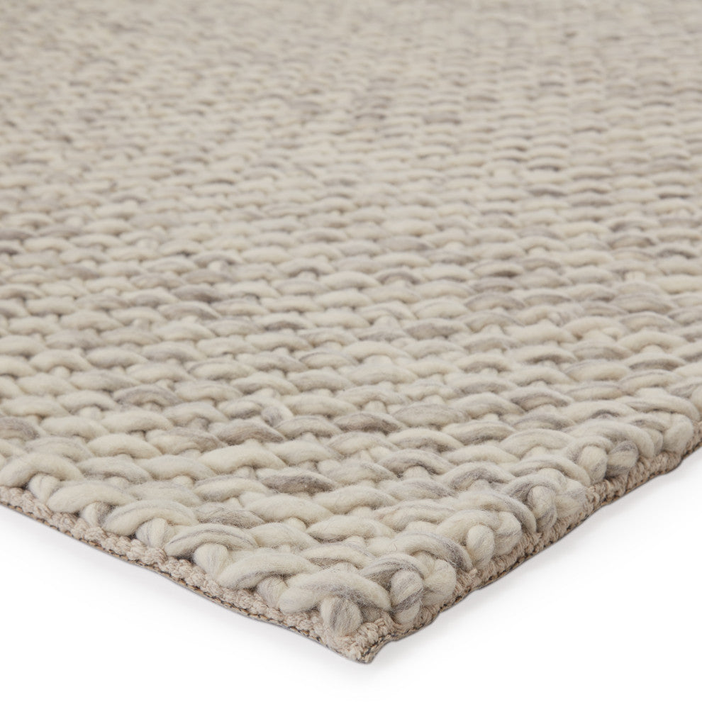 Jaipur Living Alta Handmade Solid Gray/White Area Rug, 10'x14'