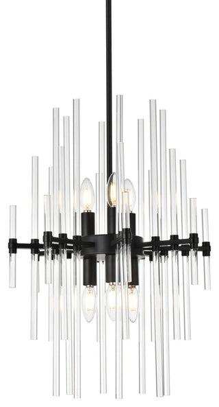 Elegant Lighting 2502D17 Sienna 6 Light 17"W Crystal Chandelier - Black