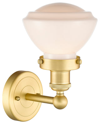 Olean 1-Light 7" Sconce, Satin Gold Finish, Matte White Shade