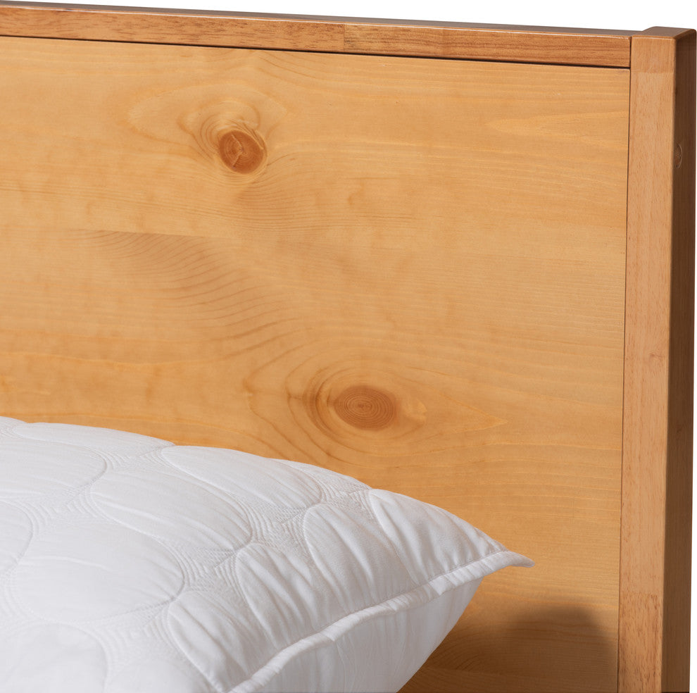 Marana Modern Rustic Natural Oak and Pine Finished Wood King Size Platform Bed
