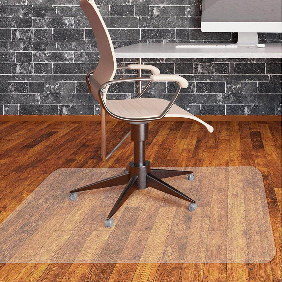Clear Rectangle PVC Carpet Office Chair Mat for Floor, 30" x 48"