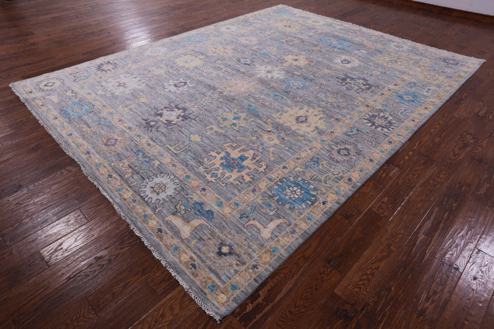 9' 2" X 12' 1" Handmade Turkish Oushak Wool Rug - Q13444