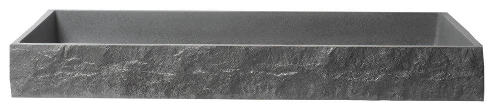 ALFI brand ABCO39TR 39" Solid Concrete Gray Matte Trough Sink for the Bathroom