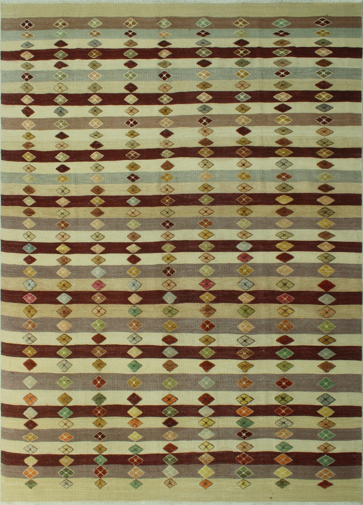 High-Low Kilim Aethelwy Beige Rug