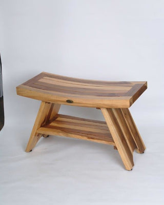 EcoDecors EarthyTeak Serenity Style Shower Bench, 30"