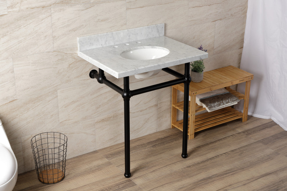KVBH3022M80 30" Console Sink with Brass Legs (8-Inch, 3 Hole)