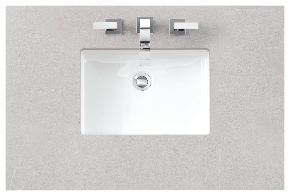 Addison 36" Vanity, With Doors, Glossy White, Eternal Serena Top