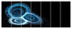 Blue Spiral Nebula on Black, Abstract Wall Art Canvas, 83"x32", 7 Panels