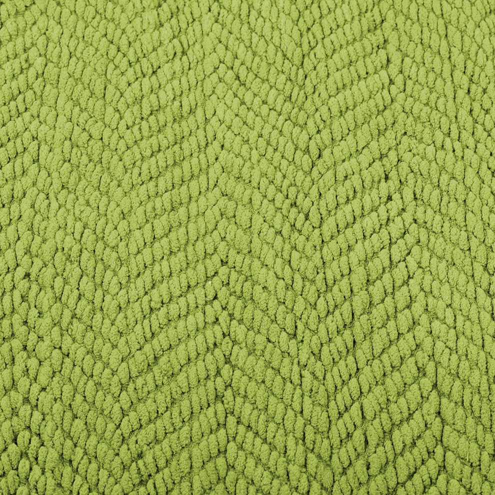 Tweed Knitted Throw Blanket, Dark Citron, 60"x80"