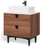 Newton Bath Vanity, Walnut, 30", Single Sink, Freestanding