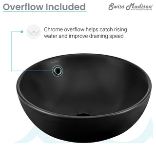 Sublime Round Vessel Sink, Matte Black