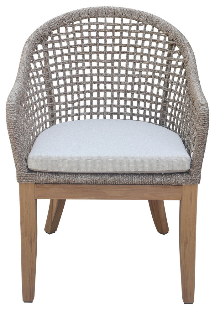 Set of Two Outdoor Teak Patio Dining Chair with Cushions
