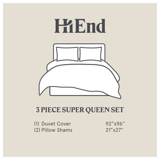 Windowpane Plaid Duvet Cover Set, 3PC, Black, Super Queen