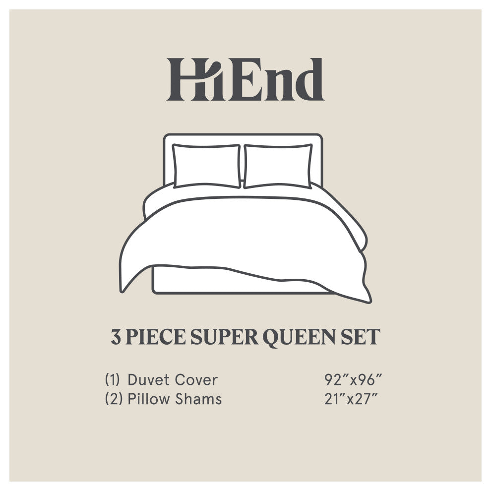 Windowpane Plaid Duvet Cover Set, 3PC, Black, Super Queen