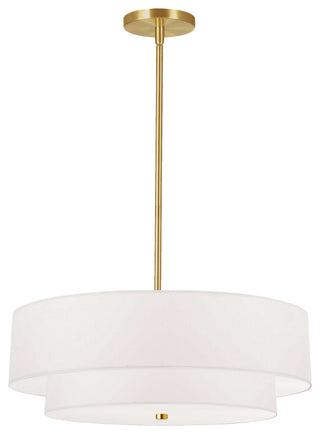 Aged Brass Transitional Pendant, White Shade