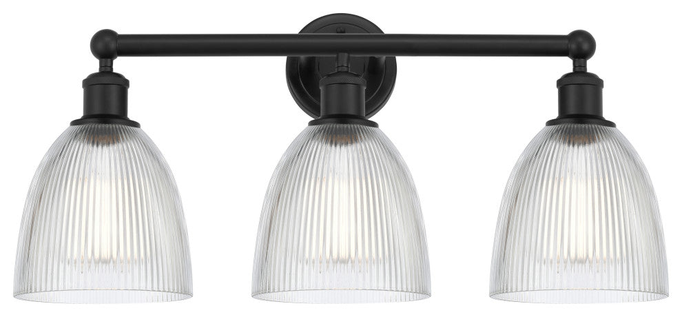 Innovations 616-3W-BK-G382 Castile 3 Light 24" Bath Vanity Light, Matte Black