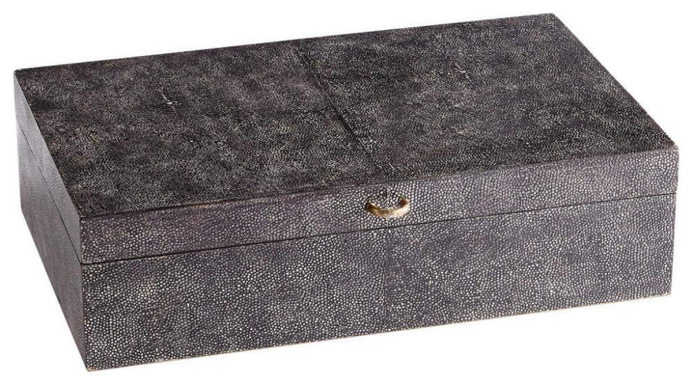 Puma Container, Black And Bronze, Leather, Wood, 16"W (10710 MGN5C)