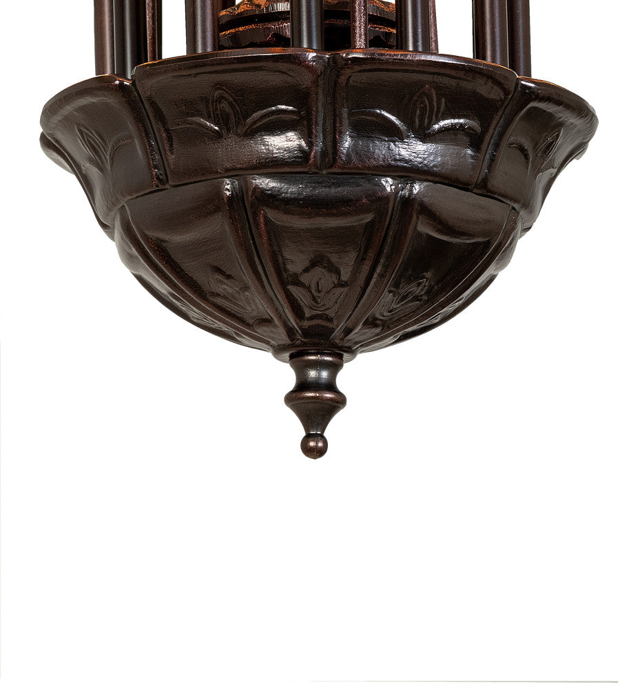 Meyda Lighting 15997 20"W Amber/Green Pond Lily 12 Lt Chandelier