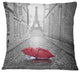 Eiffel View from Paris Street Cityscape Photo Throw Pillow, 16"x16"