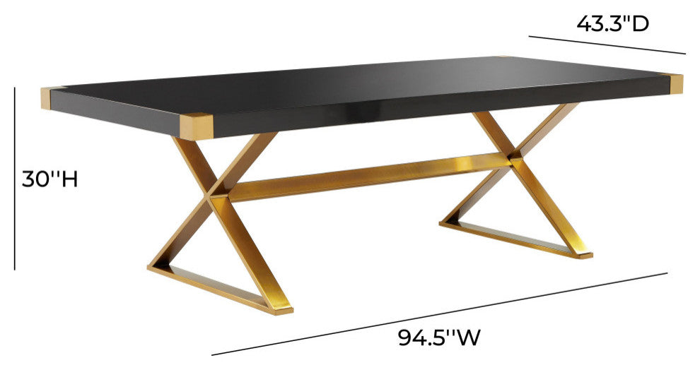 Adeline Black Lacquer Dining Table
