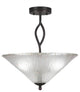 Revo Semi-Flush, 3 Bulbs, Dark Granite, 16" Frosted Crystal Glass