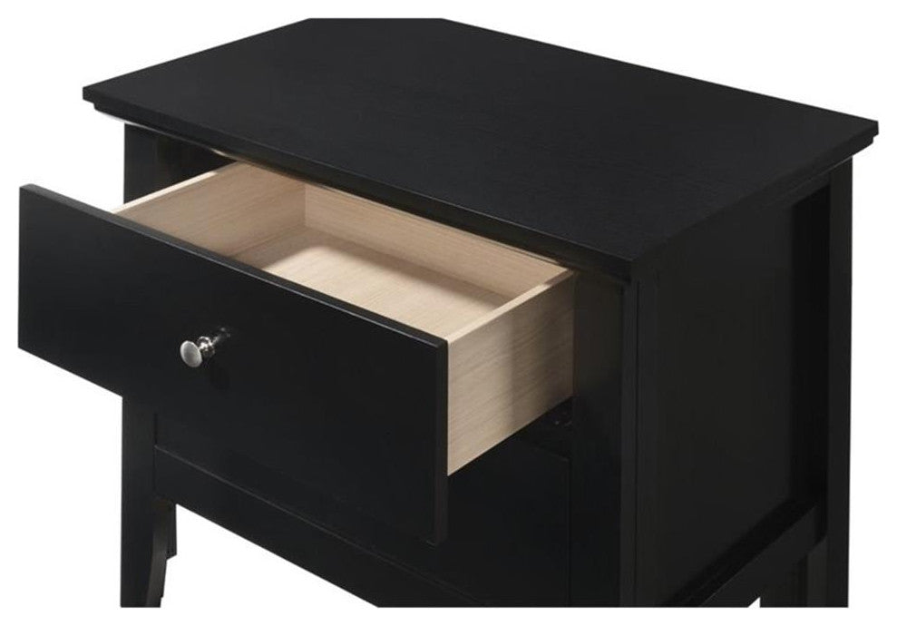 Glory Furniture Primo 2 Drawer Nightstand in Black