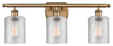 Cobbleskill 3-Light Bath Vanity-Light, Brushed Brass, Clear