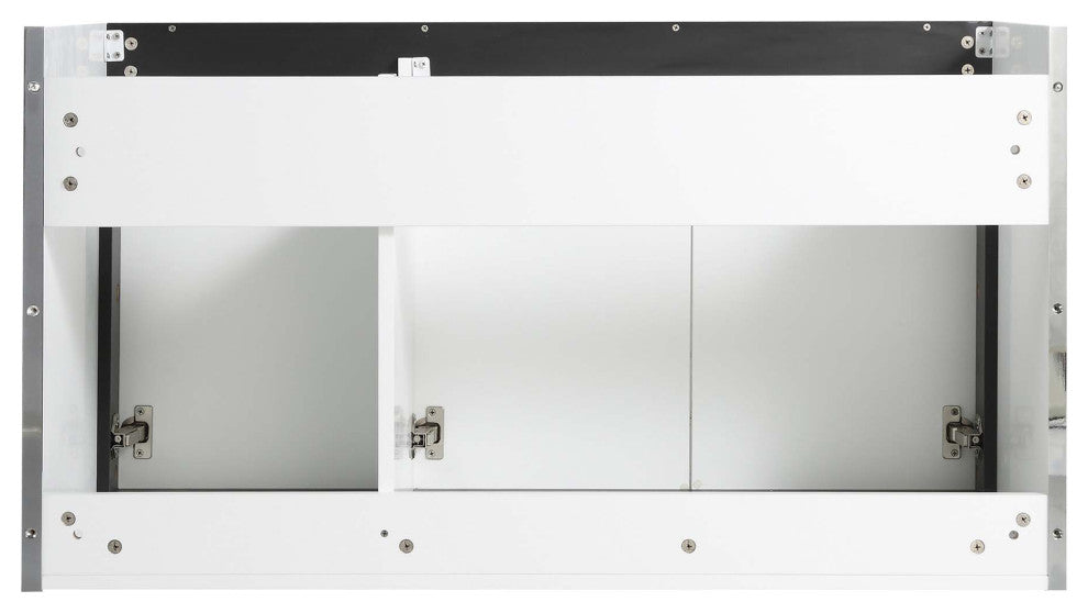 Oakville Wall Mount Bathroom Vanity, White Matte, 42", Chrome Hardware