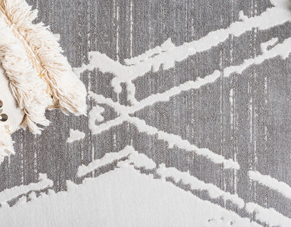 Contemporary Heights 8' Round Oyster Area Rug