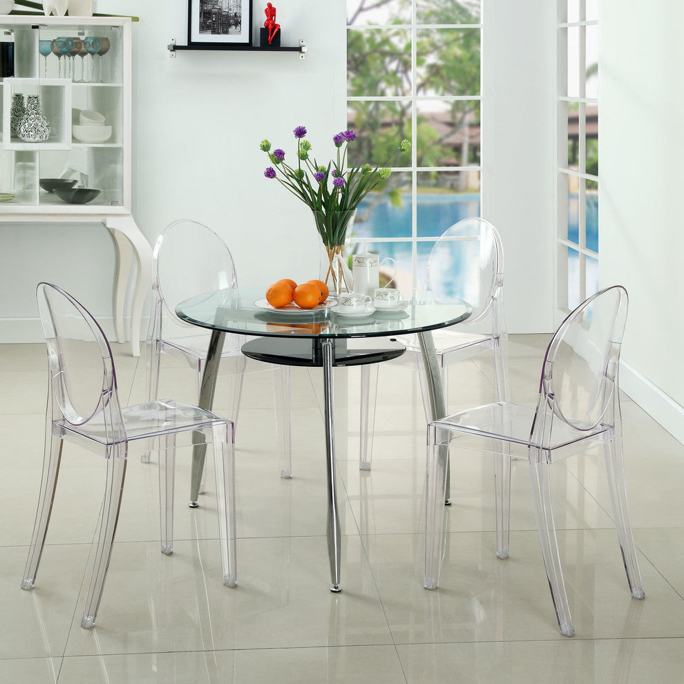 Restaurant Tables and Chairs, "Alfio" Bistro Chairs, Clear
