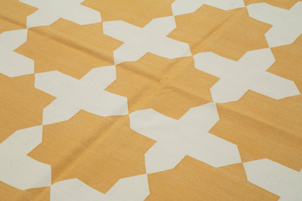 Rug N Carpet - Handmade Wool 6' 2'' x 8' 11'' Flatweave Dhurrie Kilim Rug