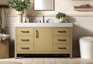 Home Living 54" Single Bathroom Vanity, Honey Brown