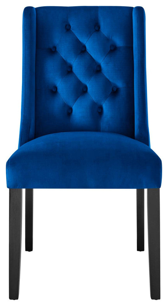 Side Dining Chair, Set of 2, Blue Navy, Velvet, Modern, Cafe Bistro Hospitality