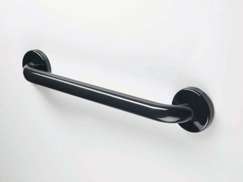 12 Inch Grab Bar With Safety Grip, Wall Mount Coated Grab Bar, Black