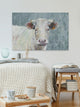 "Innocent Cow" Painting Print on Wrapped Canvas, 24"x16"