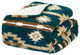Southwest Blanket With Sherpa Backing, 90"x96", Deep Teal