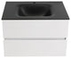 Wall-Mounted Bathroom Vanity Set in White with Black Top and Integrated Sink, 30"