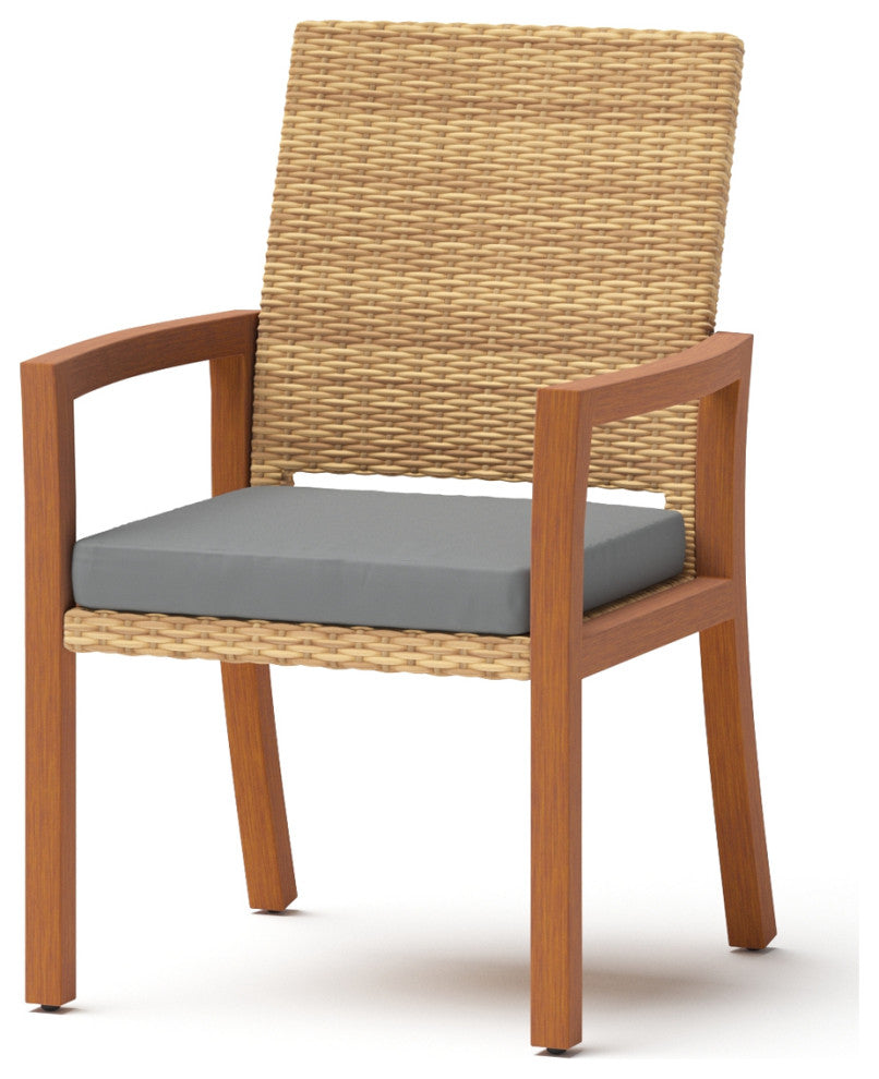 Mili 7 Piece Sunbrella Outdoor Patio Dining Set, Charcoal Gray
