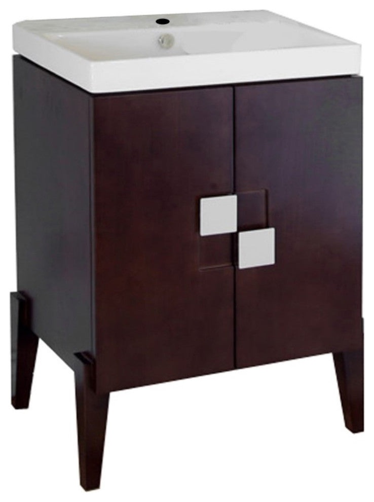 25" Single Sink Vanity-Wood-Walnut