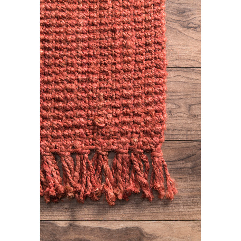 Nuloom Hand Woven Maui Chunky Loop Rug, Brick 8'6"x11'6"
