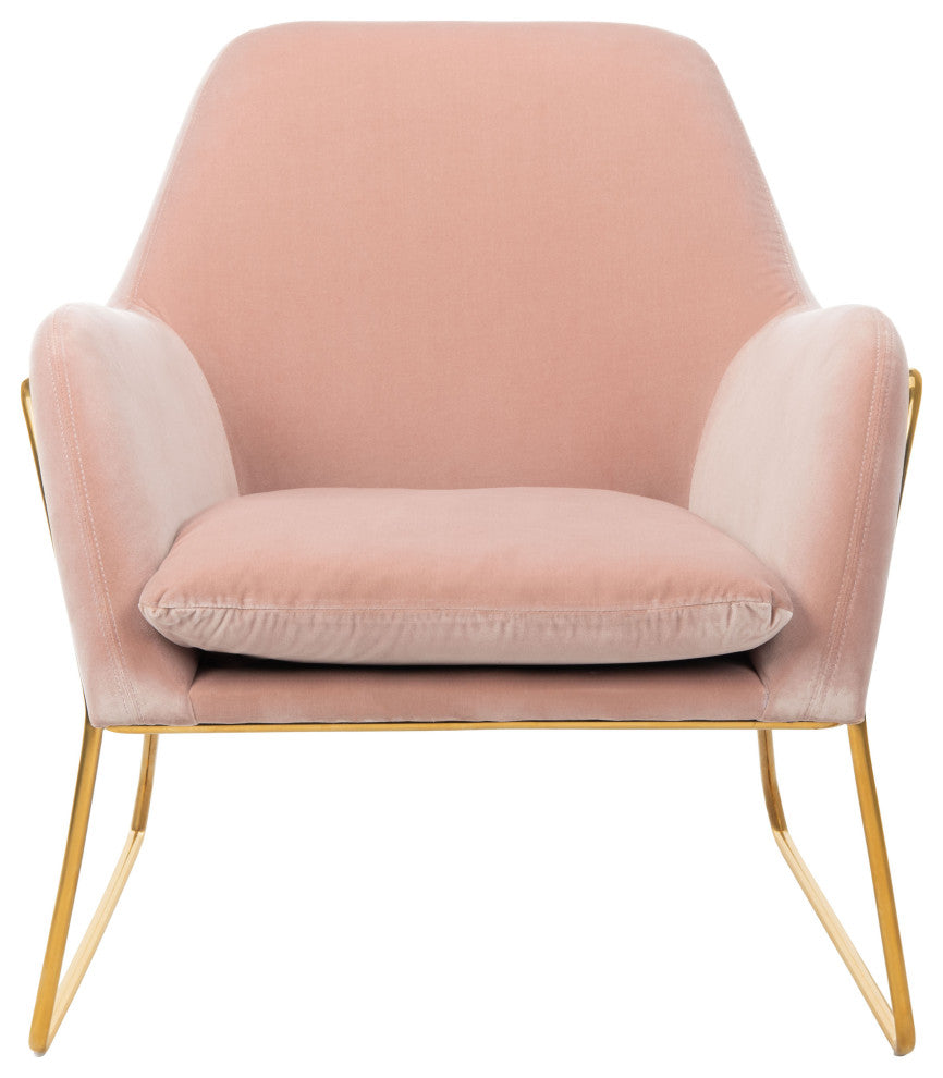 Safavieh Couture Misty Metal Frame Accent Chair, Blush