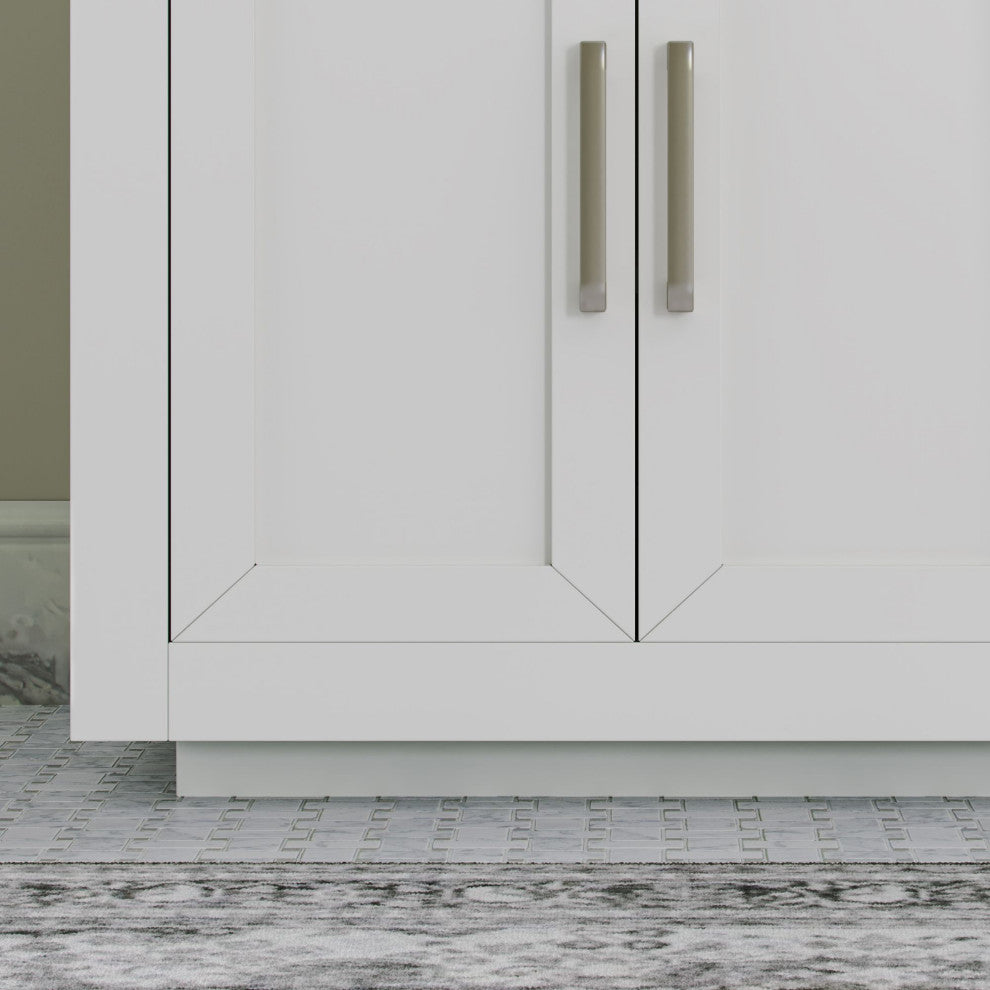 The Wyatt Bathroom Vanity, White, 60", Double Sink, Freestanding