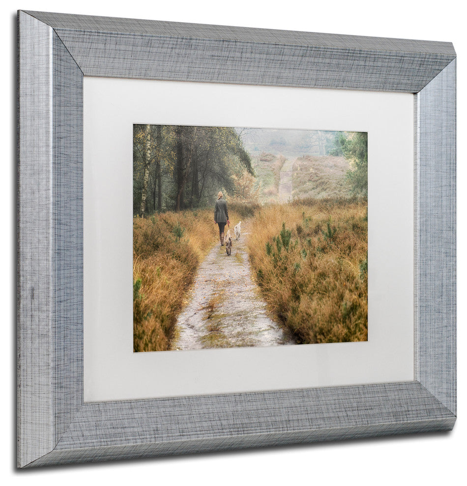 Cora Niele 'Walking the Dogs' Matted Framed Art
